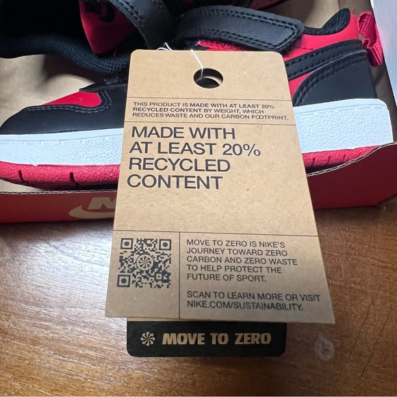 Nike Court Borough Low Recraft  8C university Red Black unisex New In Box Toddle - Picture 7 of 14